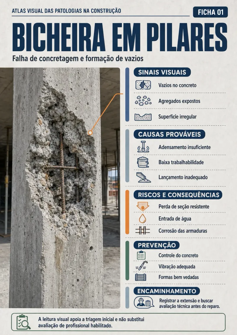 Prévia 1 do Manual da Obra: bicheira em pilares